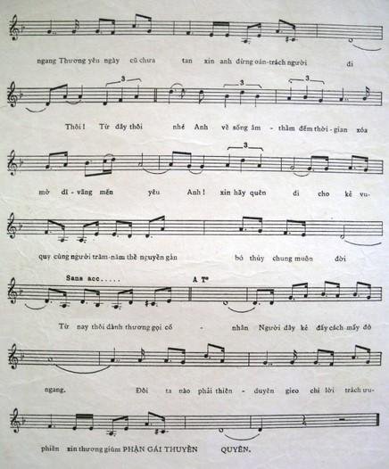 Sheet nhạc Phận Gái Thuyền Quyên 2